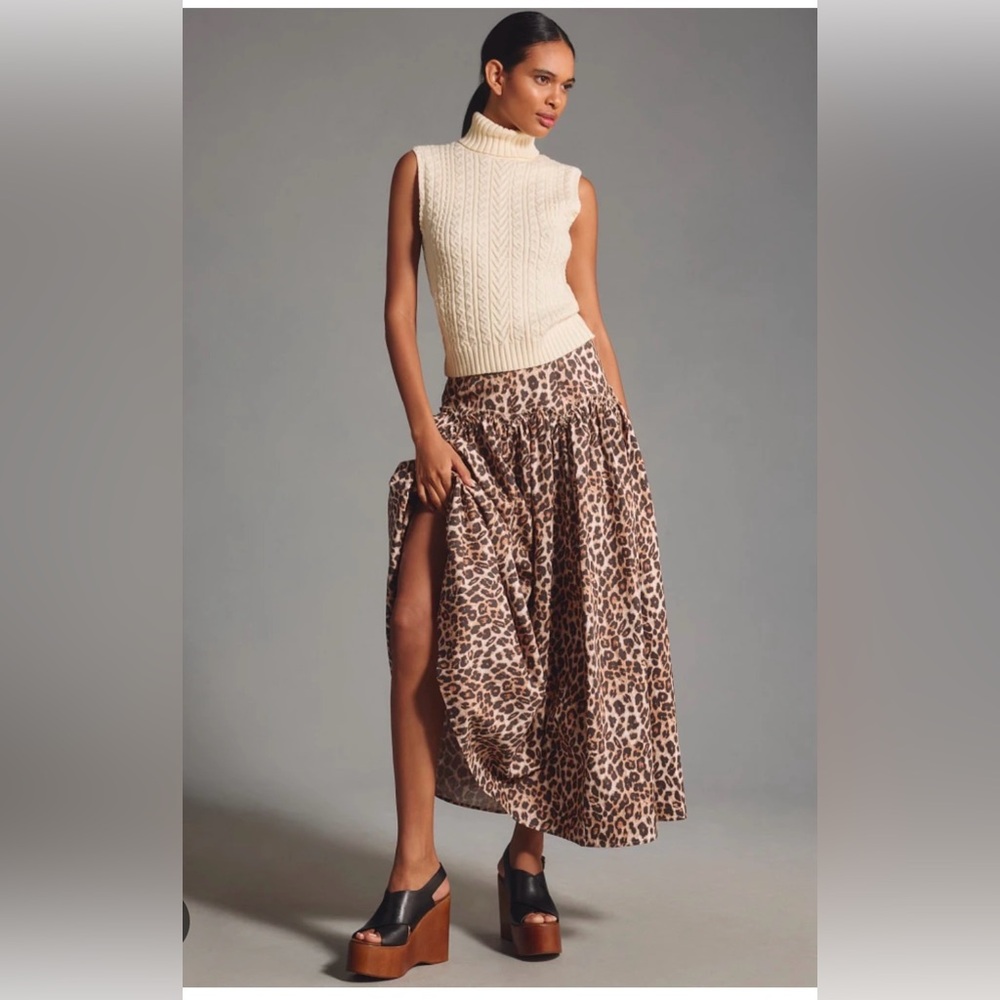 Leopard Print Maxi Skirt